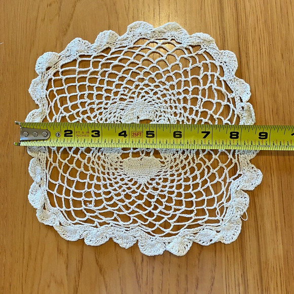 Vintage Hand Crocheted Doilies Doily Pastel Pink Blue White Delicate Lot of 7 - Picture 5 of 15